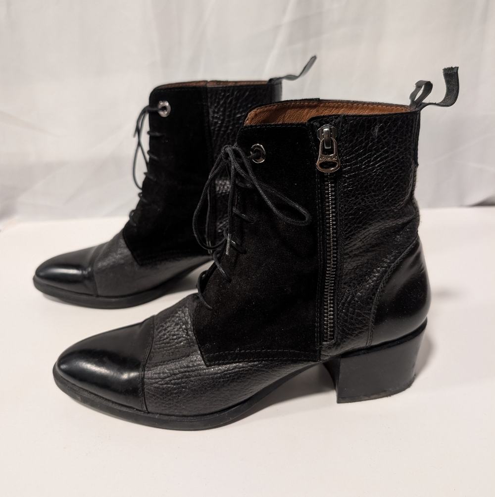 Black Leather Ankle Boots